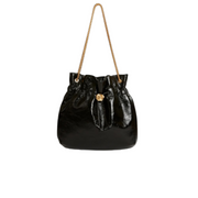 Elegant Black Drawstring Shoulder Bag